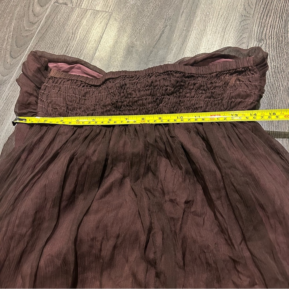 Brown and Orange Strapless Dress - Picture 3 of 4